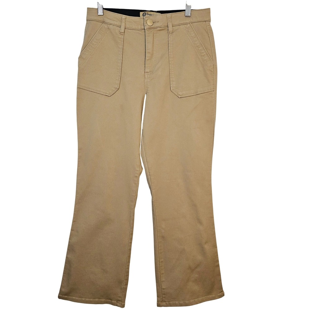 Democracy Womens Khaki Utility Crop Flare Pants Size 8 "Ab"solution Technology